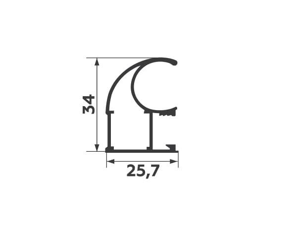 Вертикальный профиль FURNIAL- Классик белый глянец (5400/12)