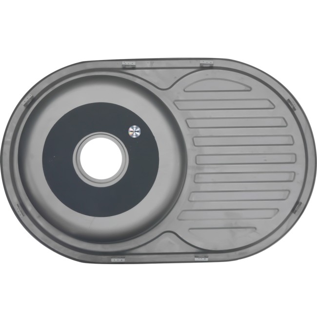 Мойка 7750 овал толщина металла 0,8 с сифоном хром 770*500 К