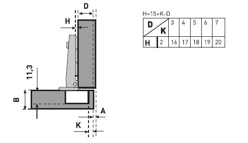 Петля мебельная  EH-09/105 (200)