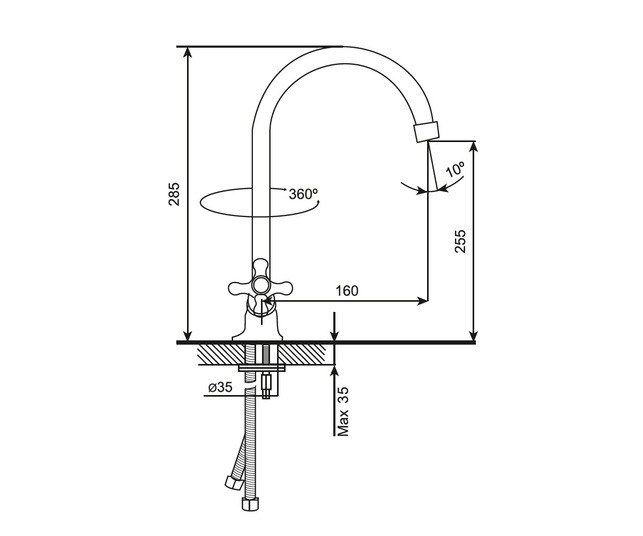 Смеситель EcoStone ES-07-302 песочный